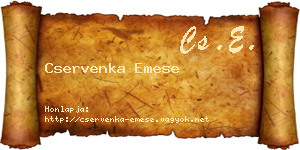 Cservenka Emese névjegykártya
